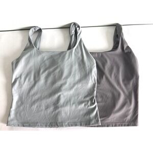 FLX Women's Affirmation Square Neck Tank Tops Sz Lg Shell bra Gym Yoga Bundle 2